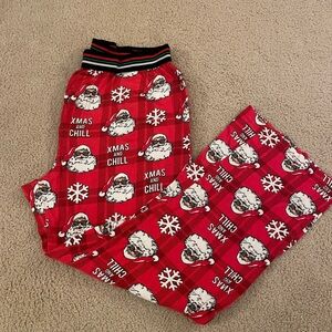 Xmas and Chill Santa Christmas Pajama Pants Size Large